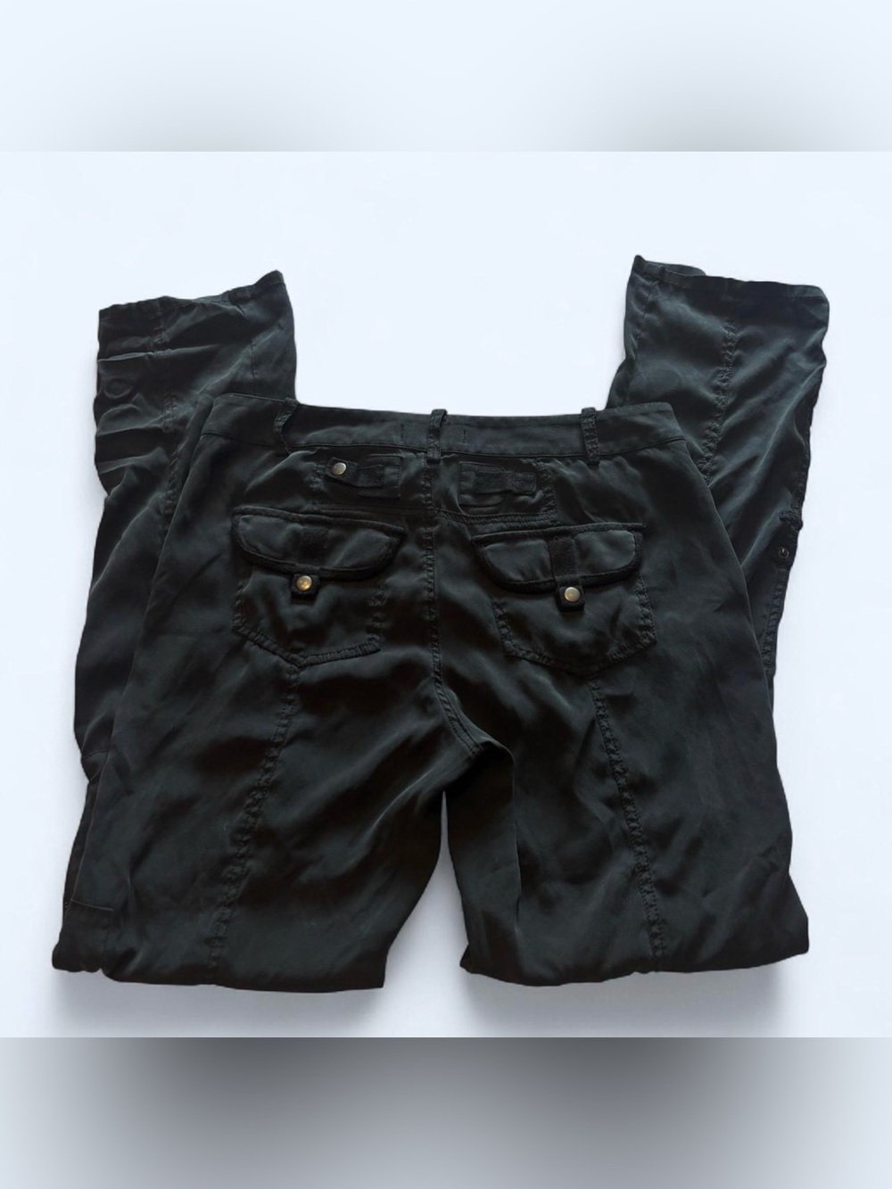 Go by Go Silk Iconic Army Pants Washable Silk Washed Black Sz 6 - Picture 3 of 9